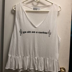 Wild fox v neck tank top ruffle & cactus 🌵